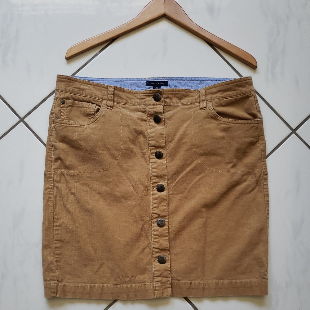 Tommy Hilfiger 💜 Button Pencil Skirt Corduroy